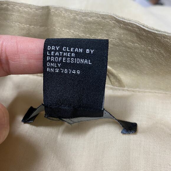 Arden B Womens Size M Tan Suede Leather Tailored Handkerchief Hem Jacket - Picture 9 of 10